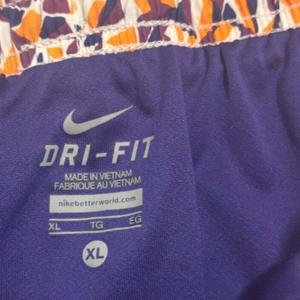 Nike Tempo Big Kids Girls Running Shorts Sz XL Purple/Orange Geometric - Picture 5 of 7